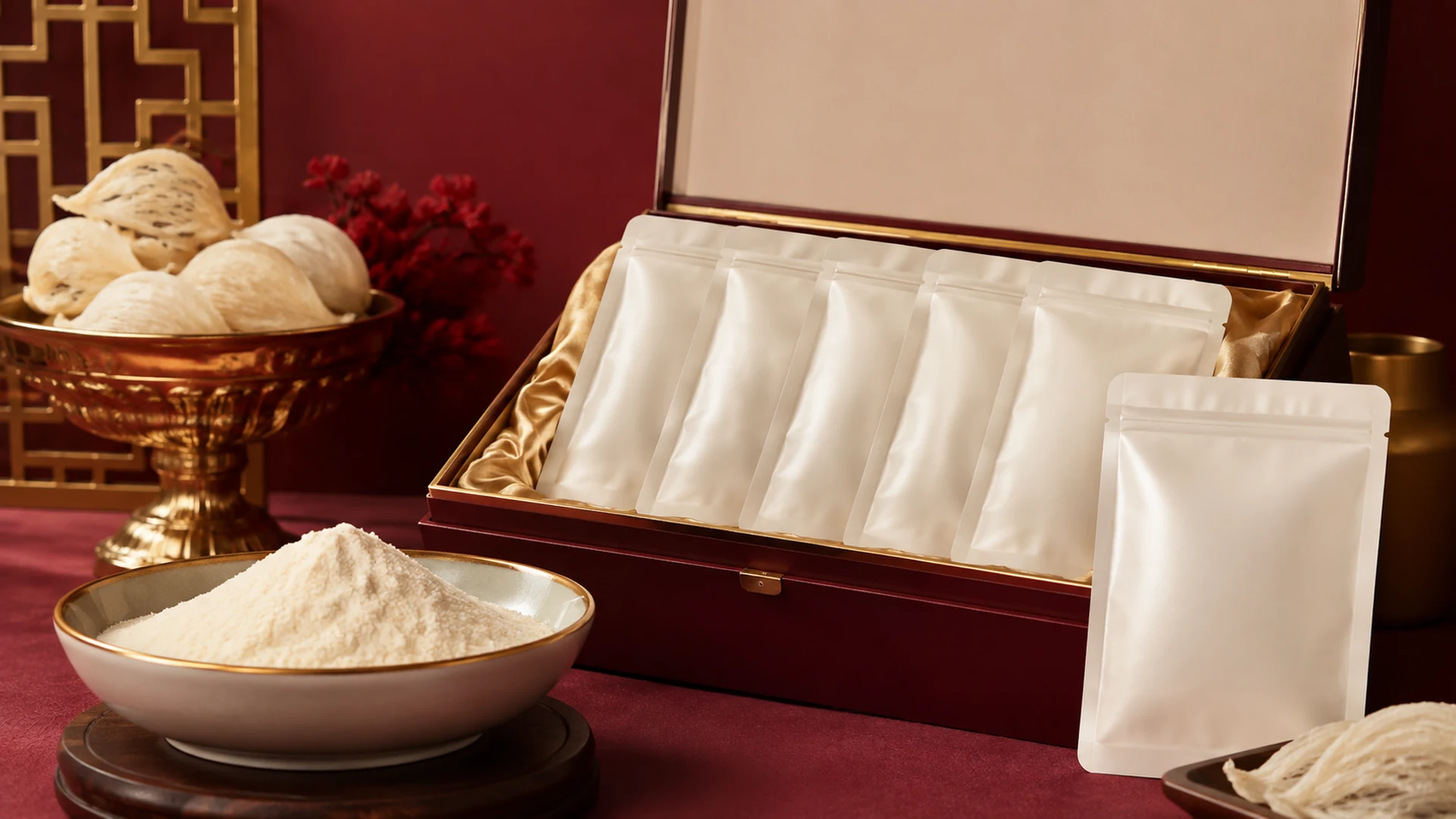 Mẫu nguyên liệu bột yến sào cho doanh nghiệp