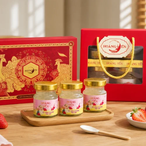 Yến chưng cho trẻ em Hoàng Yến vị dâu và hộp Yến Baby